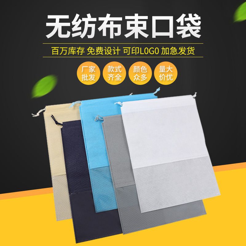 Производитель, цветная нетканая сумка для хранения обуви с двойной завязкой и логотипом