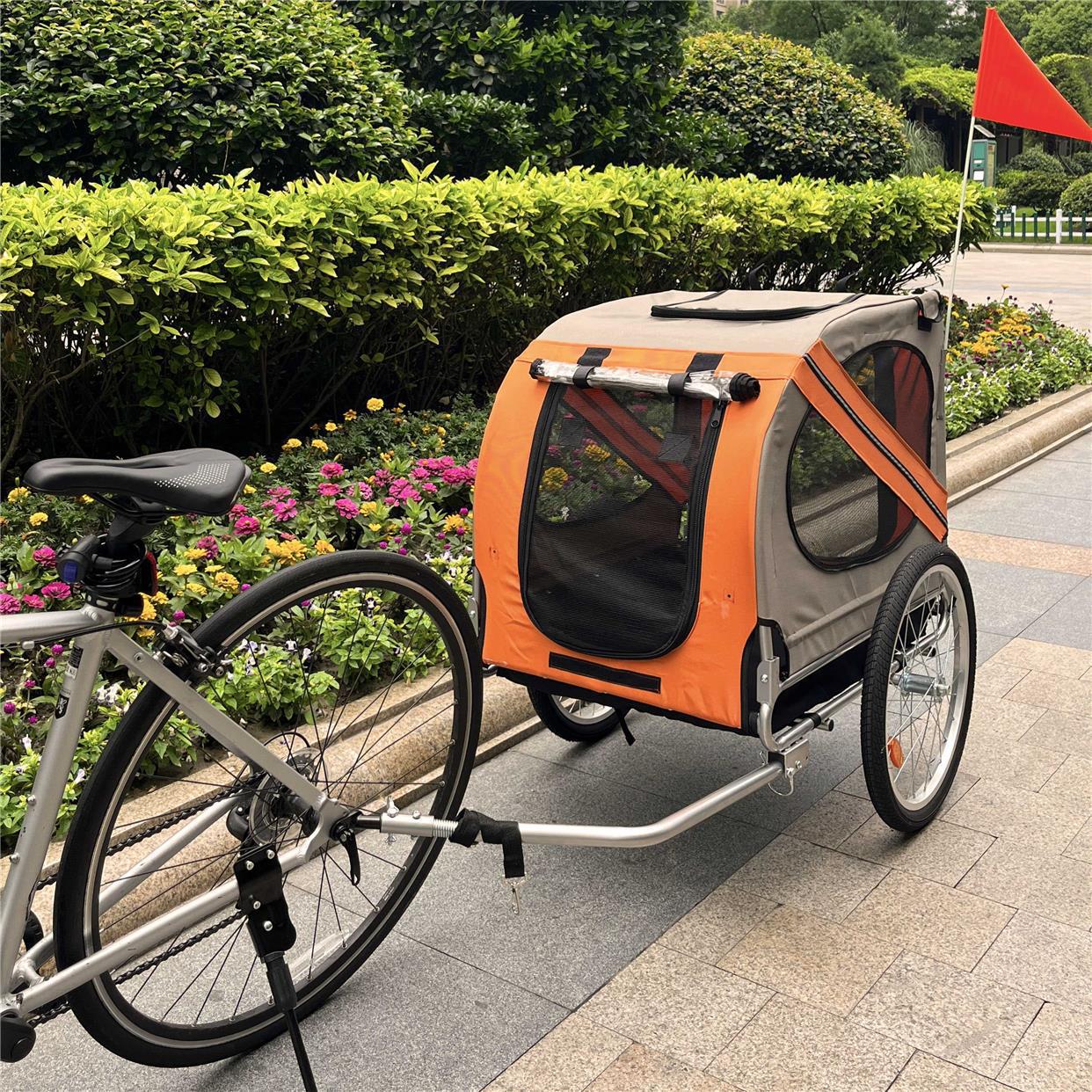 Outdoor Cycling Rear-Mounted Parent-Child Trailer for Cats, Dogs, and Children's Bicycles, Rear-Mounted Bucket Mountain Bike Push-Pull Cart