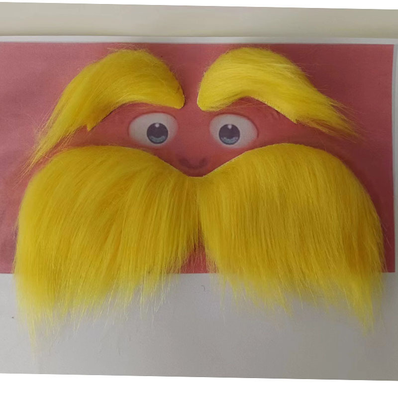 Amazon Cross-border Yellow Old Les Beard Masquerade Simulation Beard Performance Prop Eyebrows Beard suit