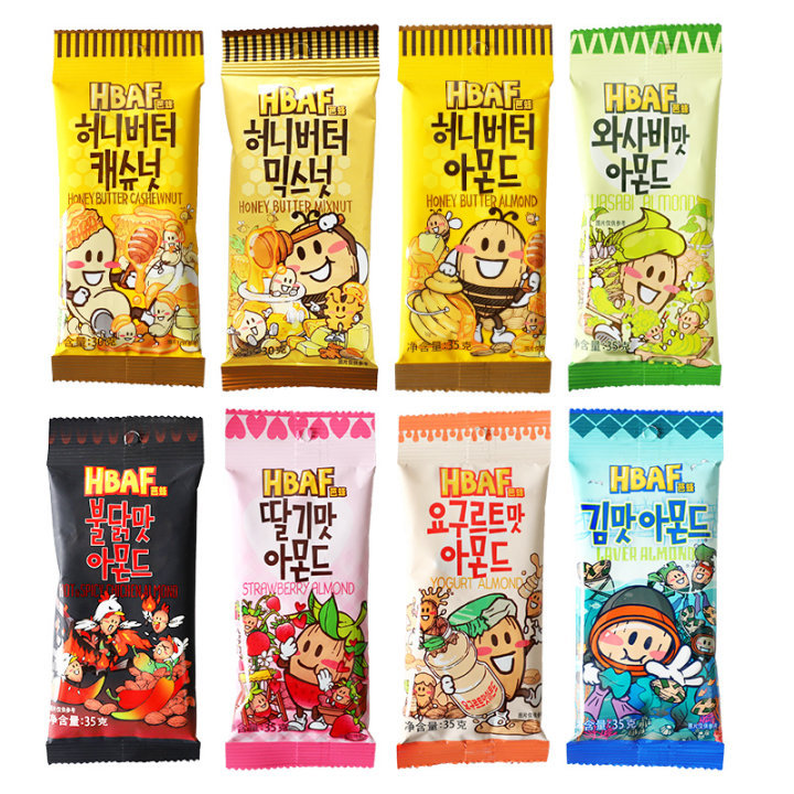 Korean Imported Bafeng Tom's Farm Honey Butter Almond-Flavored Nut Snacks Cashew Wholesale Open Packaging