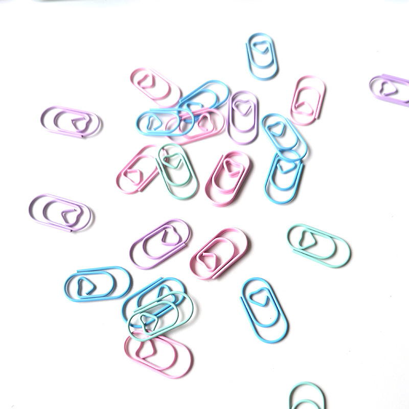 Cross-Border Colorful Love Paper Clips Wholesale Creative Colorful Macaron Paper Clips Water Drop Special-Shaped Mini Paper Clips