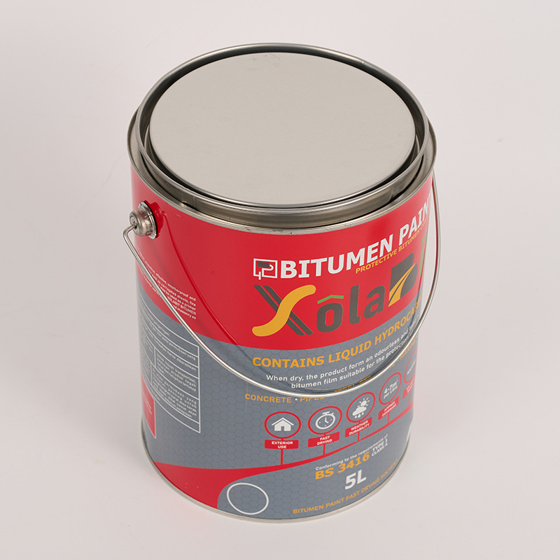 Manufacturer tinplate round can portable industrial paint bucket with lid packaging white iron bucket 2L-6L basket bucket