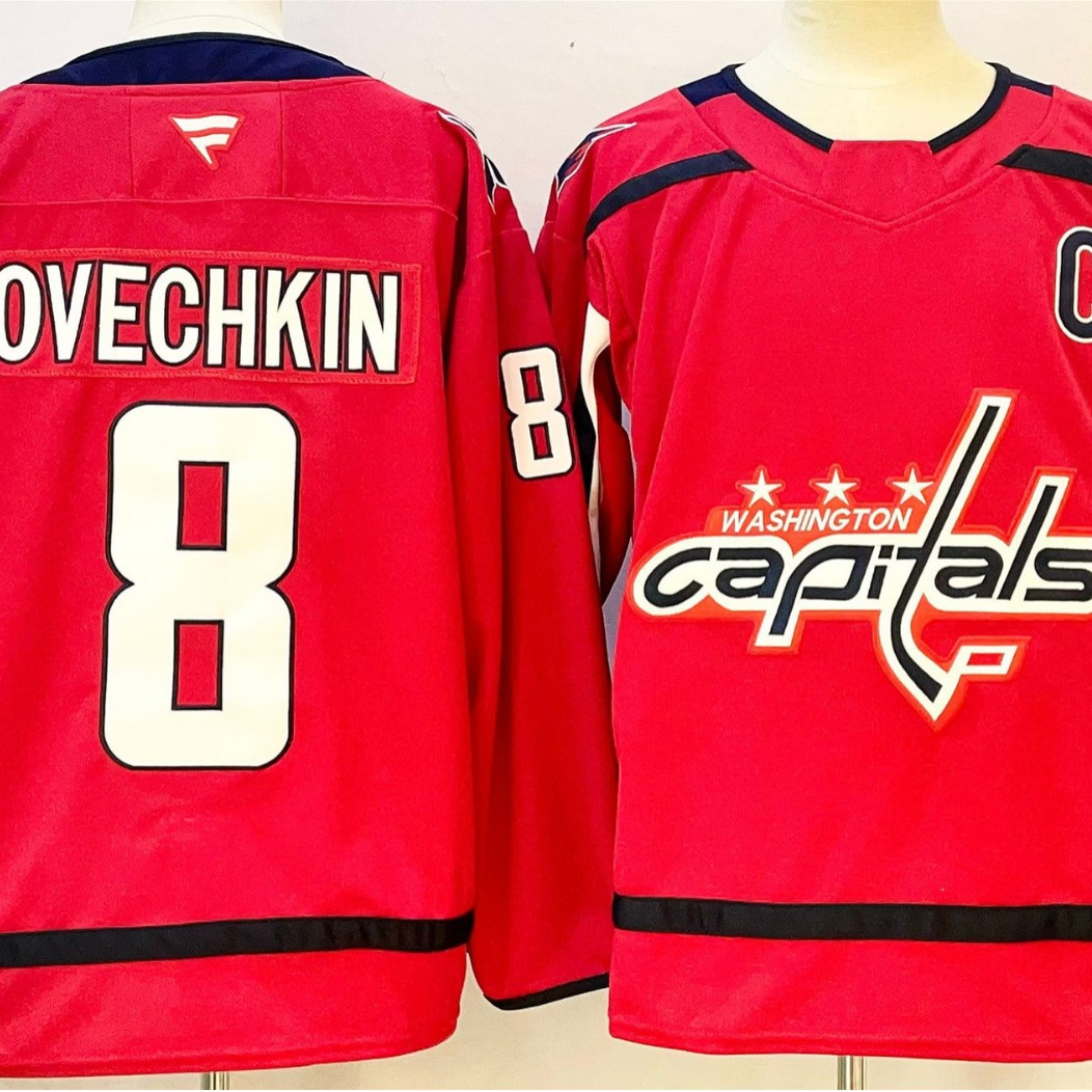 Nhl Ice Hockey Jersey Fever Edition Capitals Team Player Number Embroidered Ice Hockey Uniform Curved Hockey Uniform