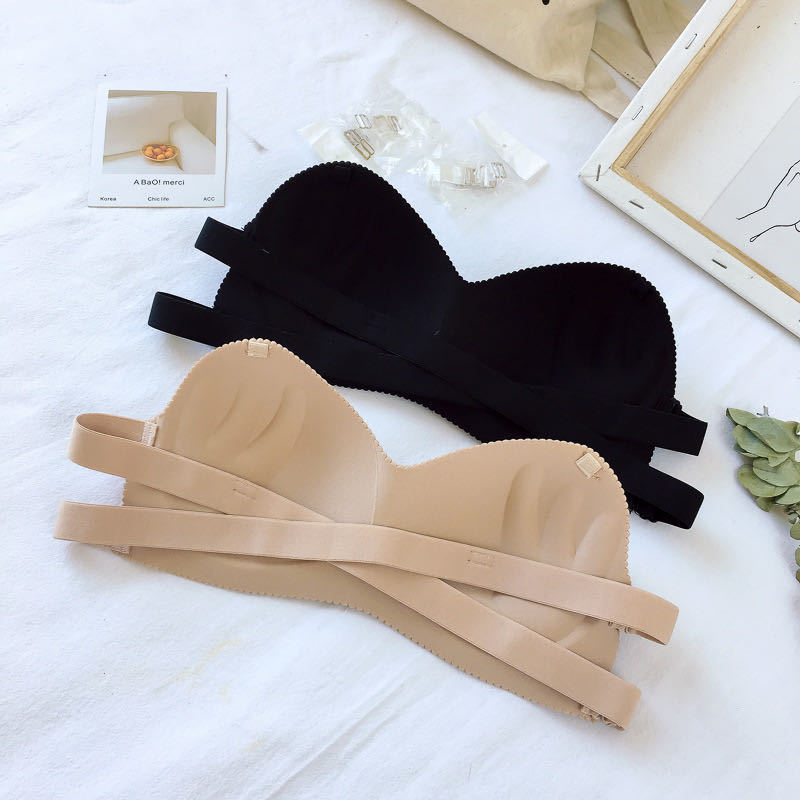 Strapless Underwear Women's Small Chest Push-Up Breathable Summer Thin Strapless Invisible Bra Without Steel Ring Wrapping Backless Bra