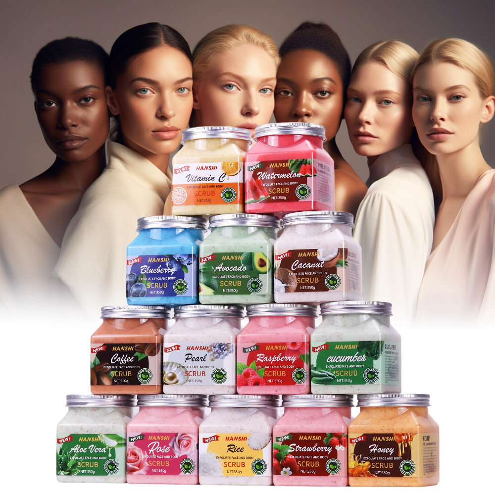 Очищающий и эксфолиирующий фруктовый скраб 350мл, ароматический скраб для тела