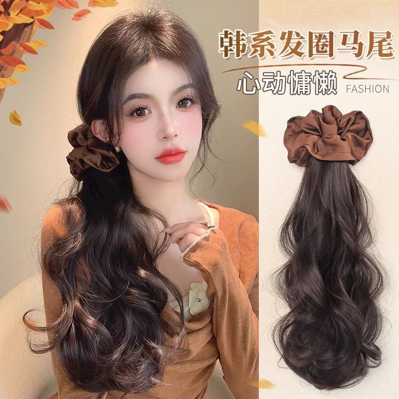 Парик с хвостом, женские ленивые волнистые кудрявые волосы, длинный хвост, зажим для высокого хвоста, натуральные волосы, имитация, коса
