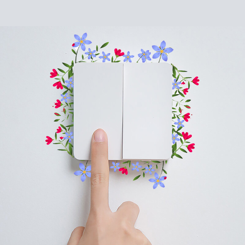 Aike DJ1104 cross-border new small floral switch stickers living room bedroom wall switch layout self-adhesive stickers