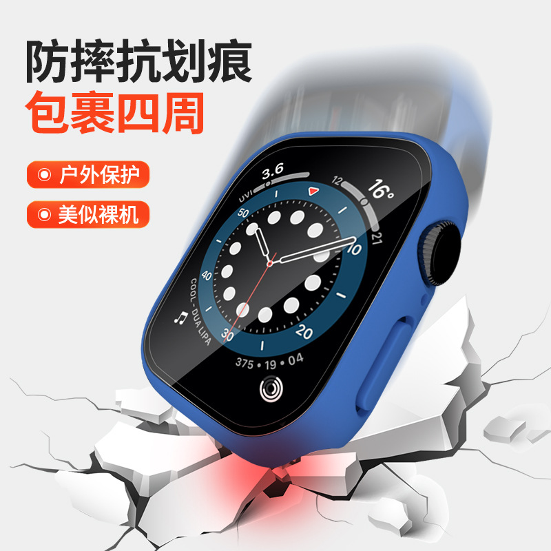 Suitable for Apple S10 Watch Case Frosted Fuel Injection Case Tempered Film Integrated Pc Hard Shell iWatch Protective Case Watch Case