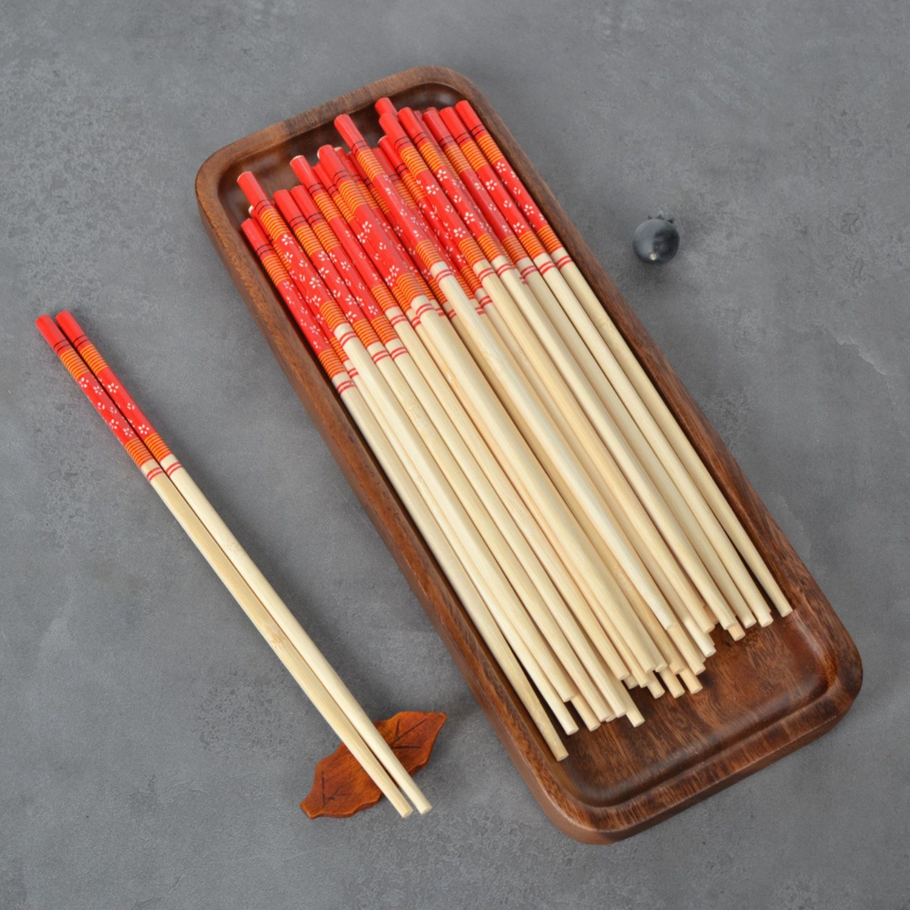 Red Cherry Blossom Chopsticks Wholesale Wedding Chopsticks One-Time Independent Package Chopsticks Natural Color Set Flower Chopsticks Wholesale