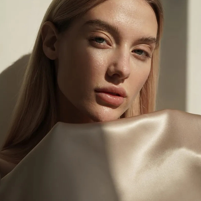 Silk Towel Mulberry Silk Fabric Double-layer Silk Facial Towel for Sensitive Skin Hair Care