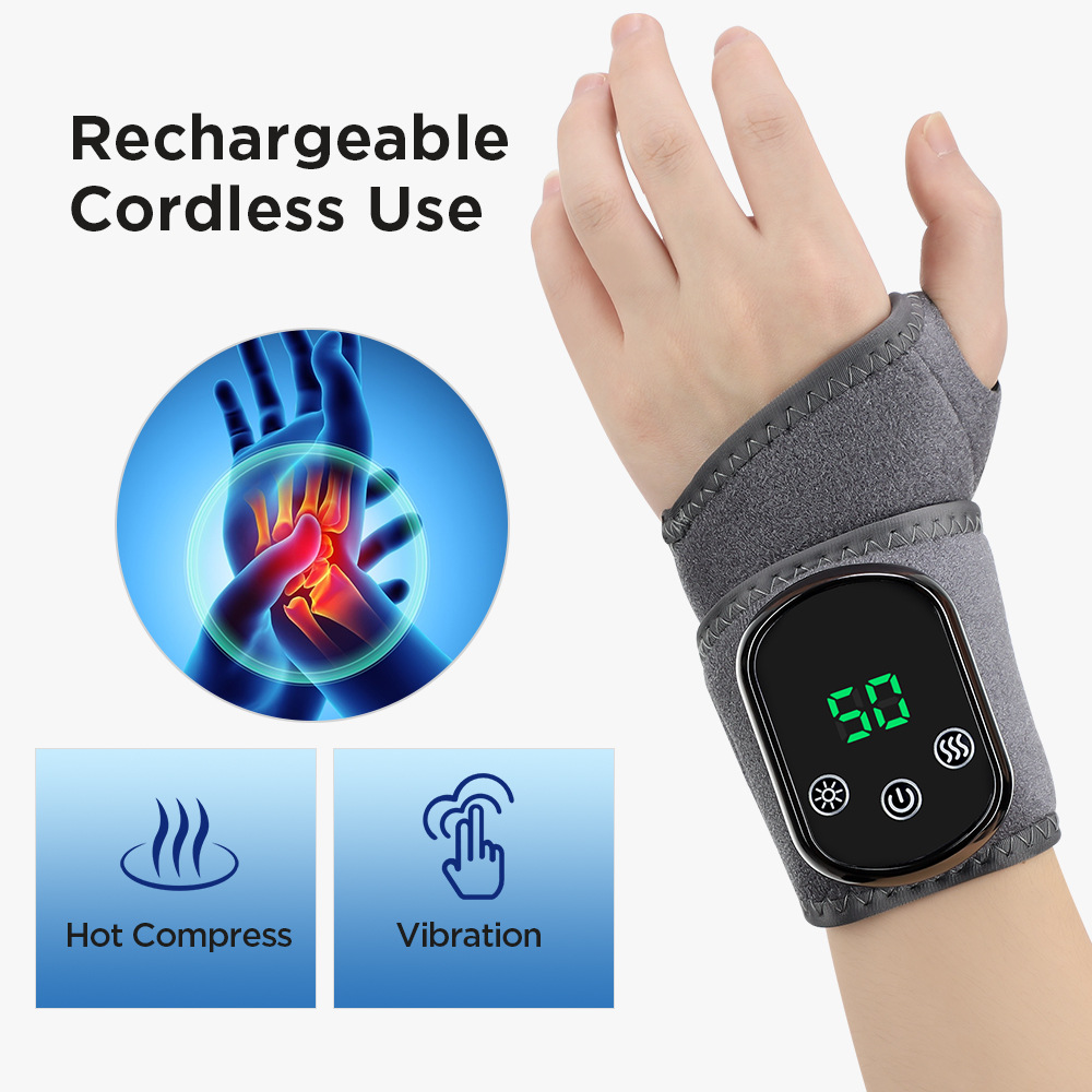Cross-border Electric Heating Wrist Bracer USB Vibration Massager Warm Wrist Strap Vibration Hot Compress Physiotherapy Hand Massage
