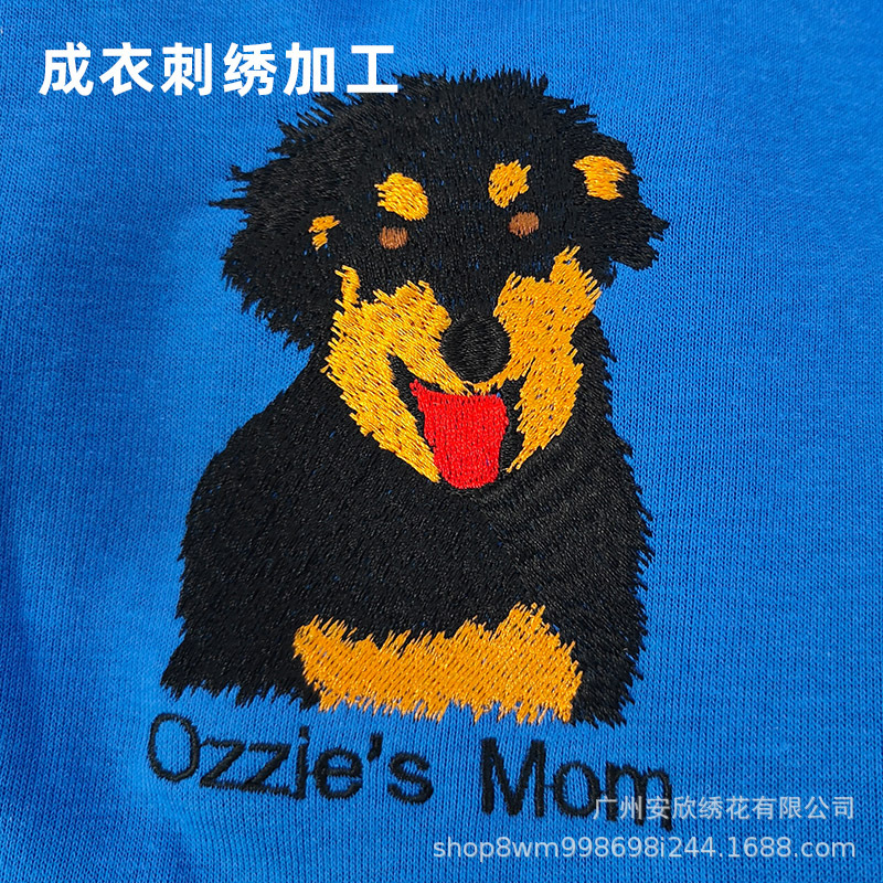 Guangzhou Computer Embroider Factory Ready-To-Wear Embroider Logo Processing Polo Shirt Cross-Border Clothing Embroider Customization According to Drawings