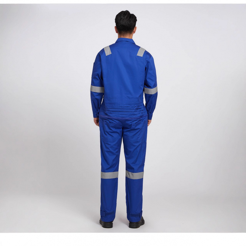Summer Cotton One-Piece Work Clothes Long-Sleeved Reflective Strips Welding Work Clothes Shipping Work Clothes Workshop Machine Repair Labor Insurance Clothes