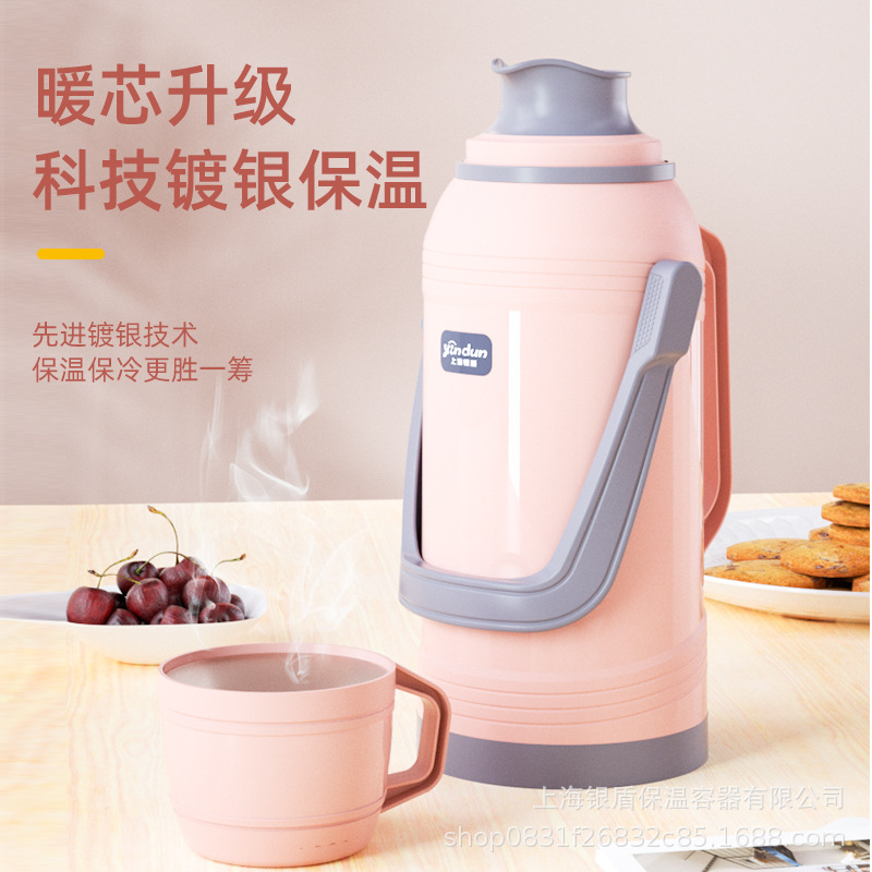 Plastic Old-Fashioned Thermos Thermos Thermos Student Dormitory with 8 Pounds 3.2 Liter Boiling Water Bottle Large Capacity Glass Liner