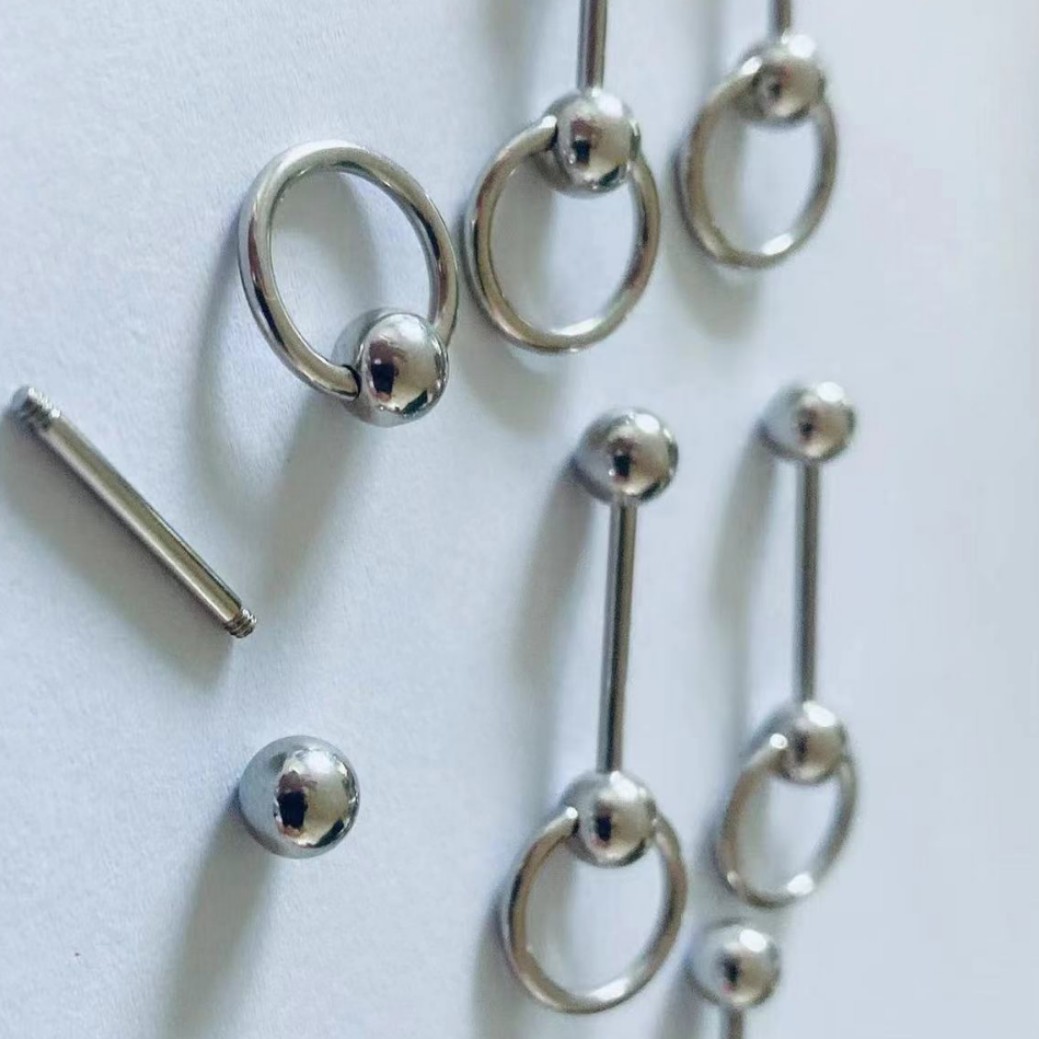 Factory direct selling hot stainless steel ball tongue nail Europe and the United States sweet cool hot girl tongue nail piercing jewelry wholesale