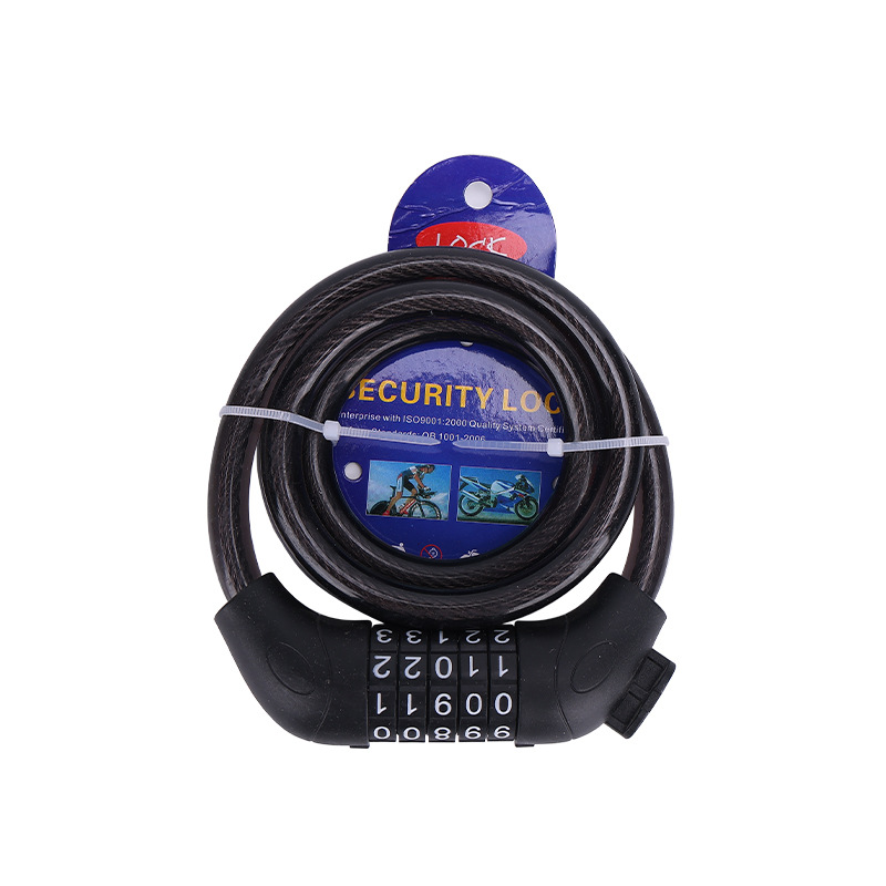 Bicycle lock riding equipment mountain bike anti-theft lock five-digit password wire ring lock bicycle password lock Universal