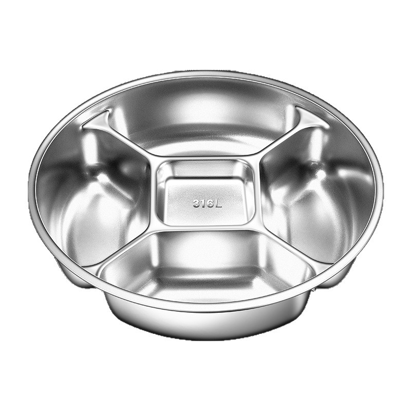 304 Stainless Steel Multi-Functional Five-Compartment Prep Tray for Kitchen Storage of Onions, Ginger, Garlic, and Small Seasoning Ingredients