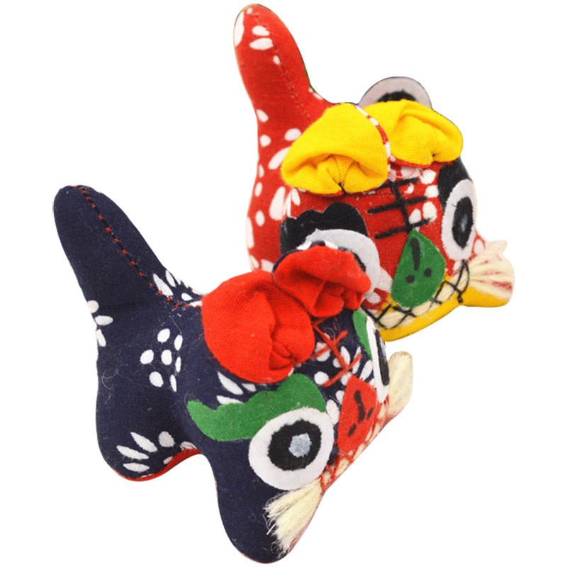 Handmade Cloth Tiger Ornaments Folk Features Craft Traditional Cloth Tiger Chinese Style Gift Little Tiger Decorations