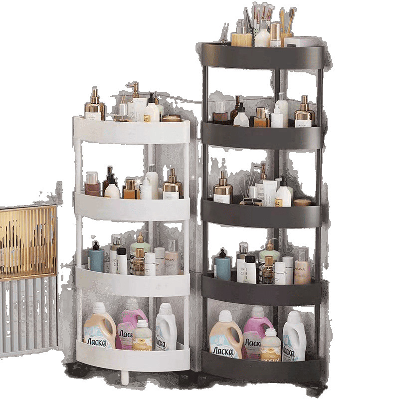 Bathroom Multi-Layer Corner Cabinet Bathroom Corner Triangle Storage Rack Floor-Standing Toilet Bathroom Corner Storage Rack