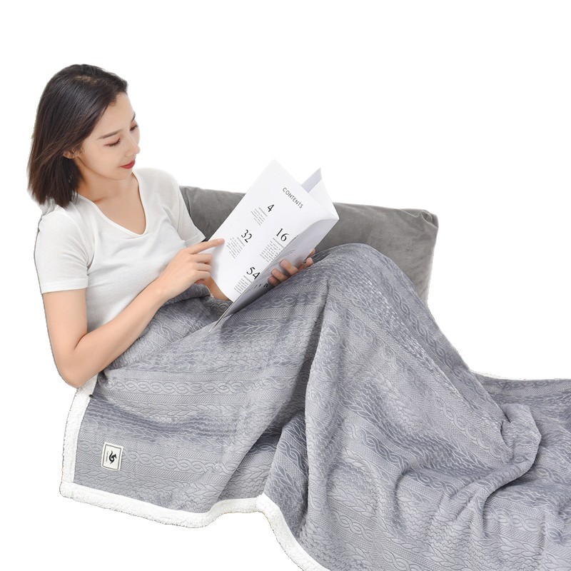 Shawl Blanket, Nap Blanket, Air-Conditioning Blanket, Flannel Embossed Blanket, Machine Washable, Non-Shedding, Non-Fading, Light Luxury