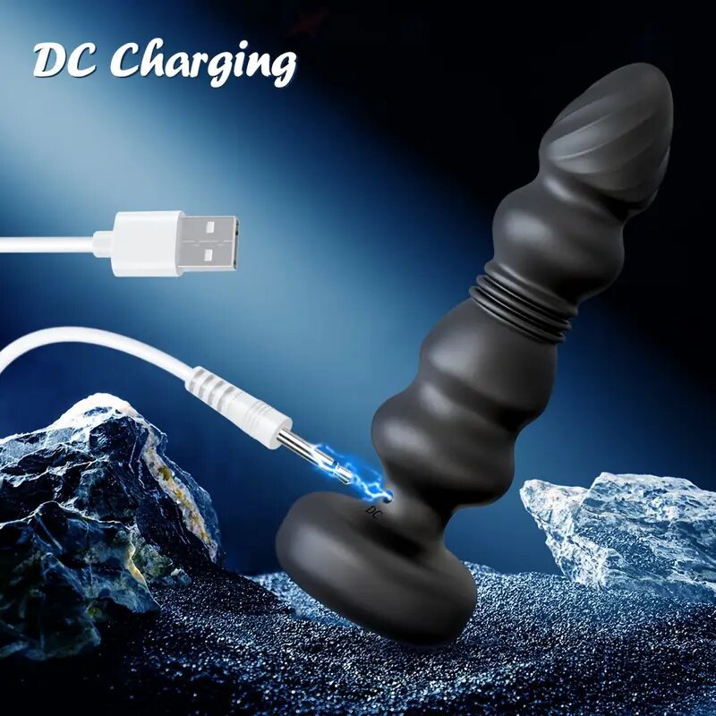 Vibrating Telescopic Anal Plug Male Prostate Massager 10-Frequency Strong Vibration Wireless Remote Control USB Charging Adult