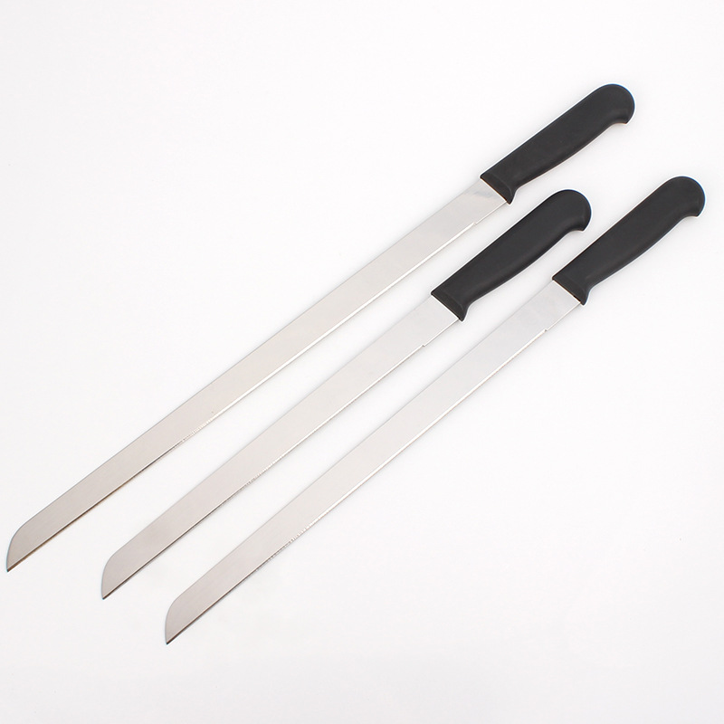 Plastic Handle Bread Knife Stainless Steel Serrated Knife Cake Knife Toast Slicing Knife Household Baking Tools