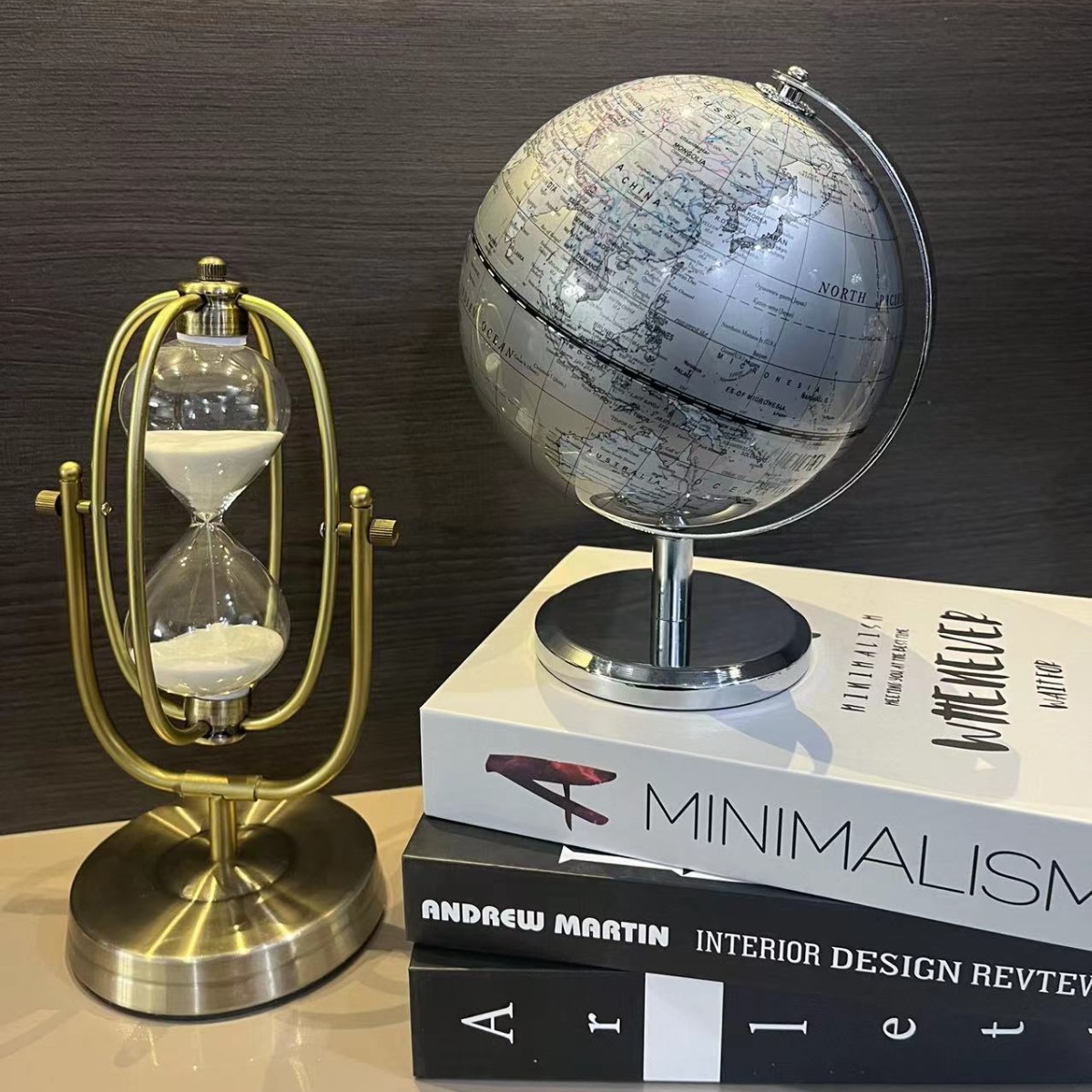 Light Luxury Style Pure English Version Globe Office Study Living Room Bookcase Entrance Home Decoration Creative Ornament