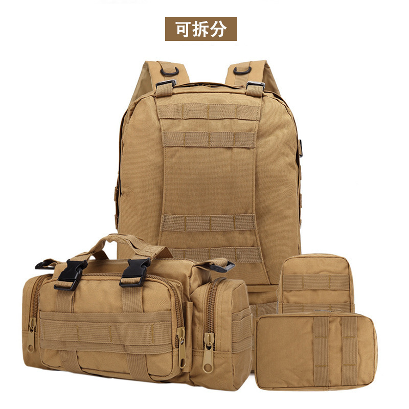 36-55L Multifunctional Tactical Backpack Large Capacity Outdoor Mountaineering Travel Bag Molle Camouflage Combination Backpack