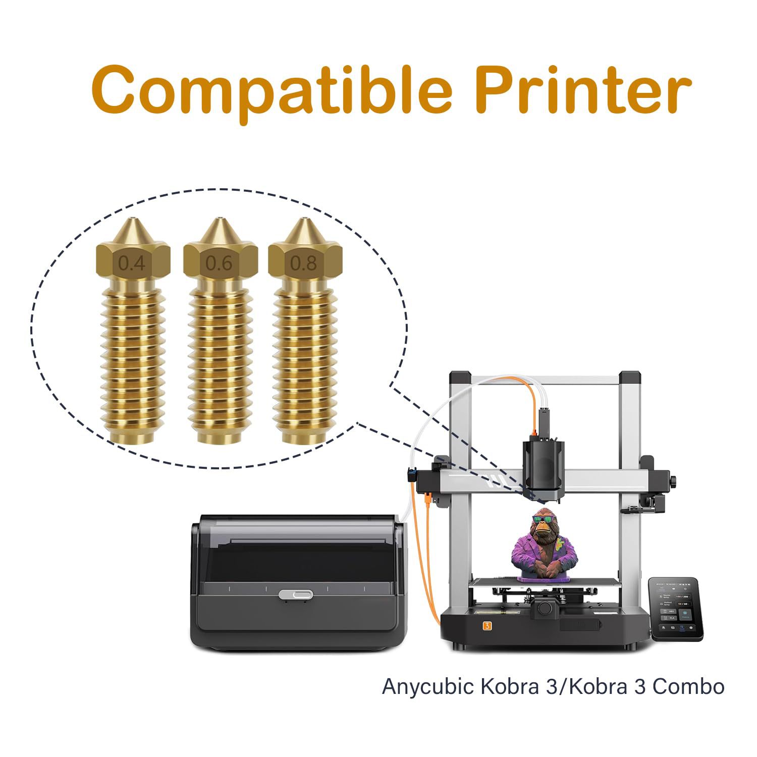 3D Printer Accessories Anycubic Kobra 3/ Combo/Kobra S1 Hot End Print Head Nozzle