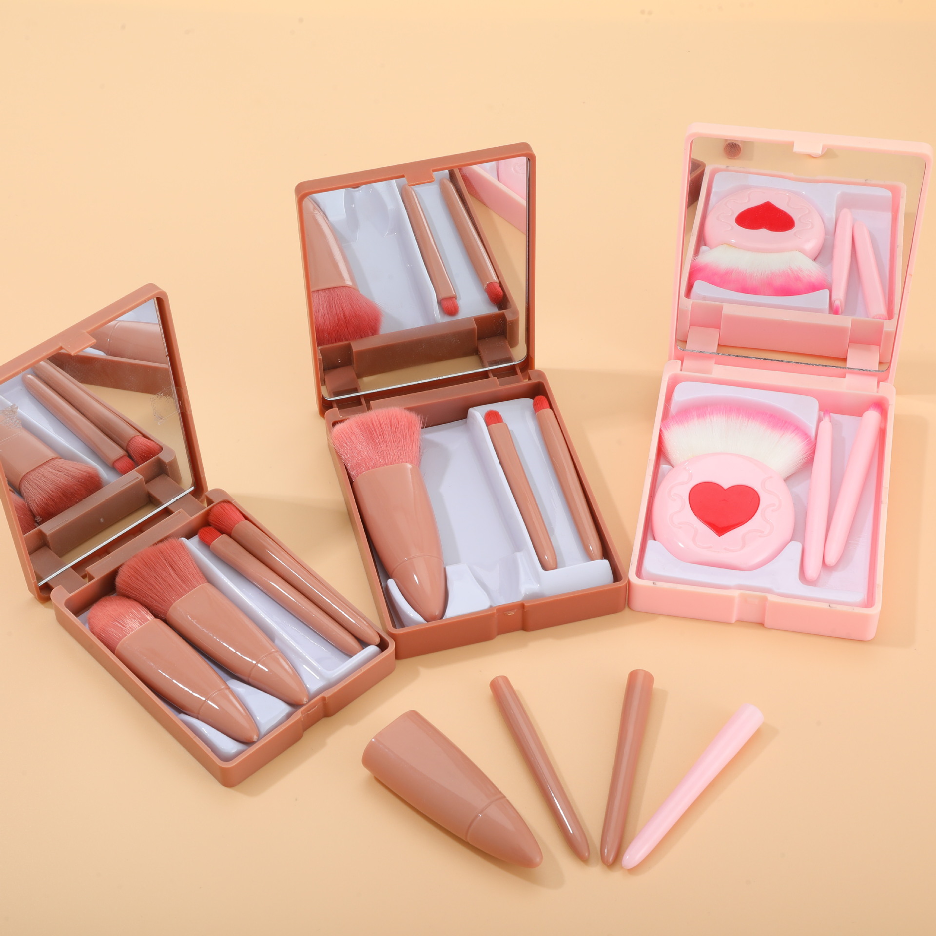 Полуфабрикат зеркальной коробки, кисть для макияжа, пластиковая ручка с набором в коробке, многофункциональные аксессуары для красоты оптом