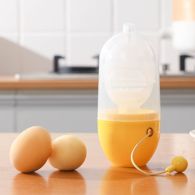 Gold egg shaker factory wholesale household plastic manual pull rope egg shaker egg yolk protein shaker