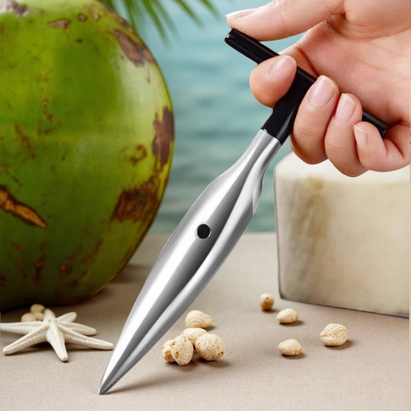 New Stainless Steel Coconut Opening Creative Coconut Cone Special Opening Coconut Shell Artifact Fruit Peeler Coconut Green Opening Shovel