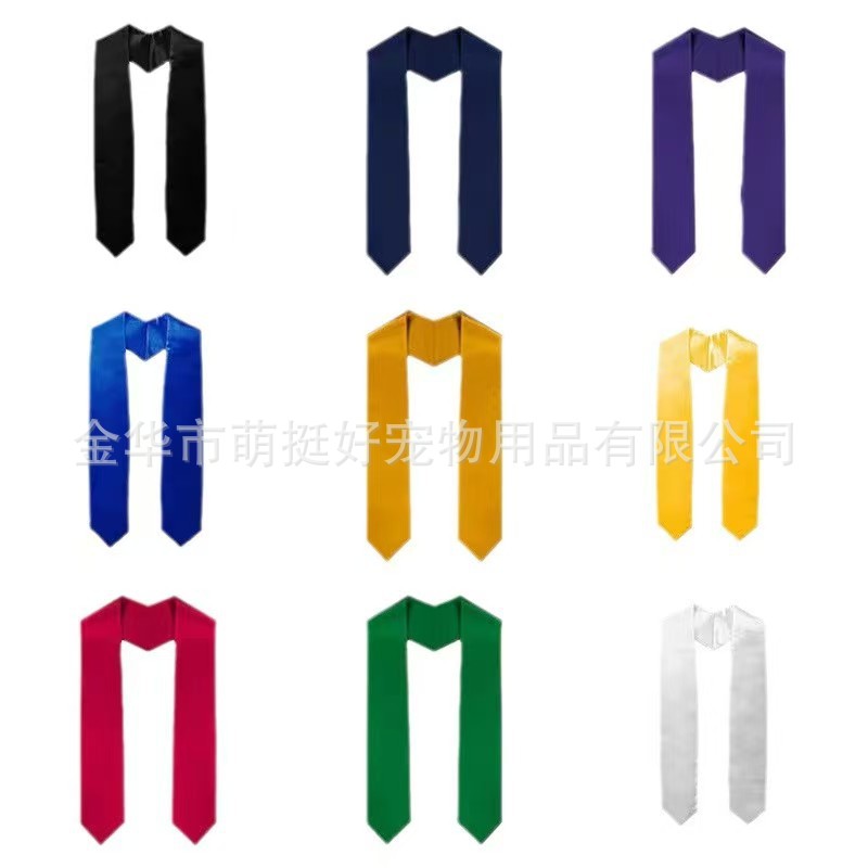 Cross-border Graduation Honorary Shawl Scarf Certigo with Sharp Corner Ribbon Graduation Stoles Collar