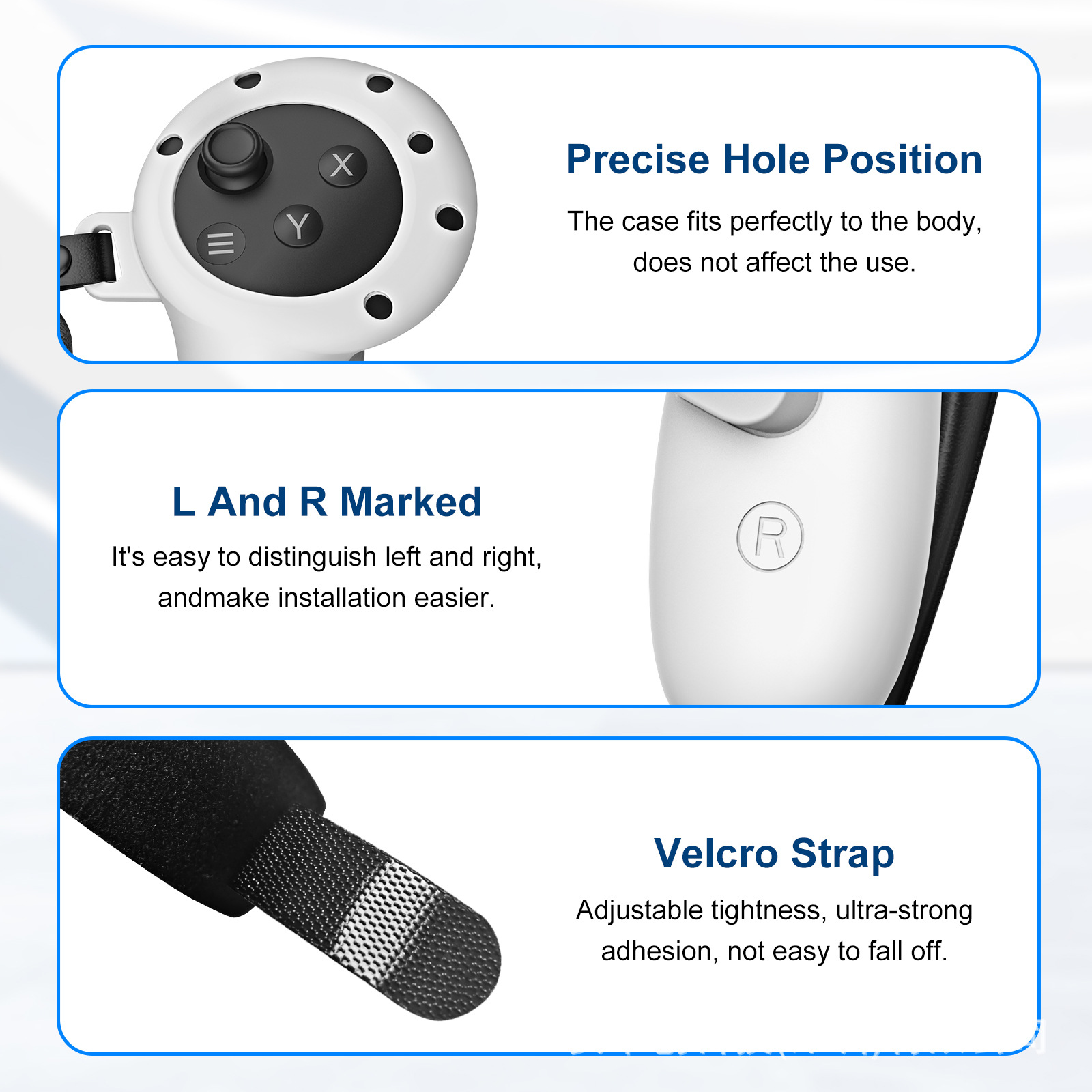 Meta Quest 3S Handle Anti-drop Anti-collision Anti-slip Anti-sweat Leather Silicone Protective Cover VR Accessories