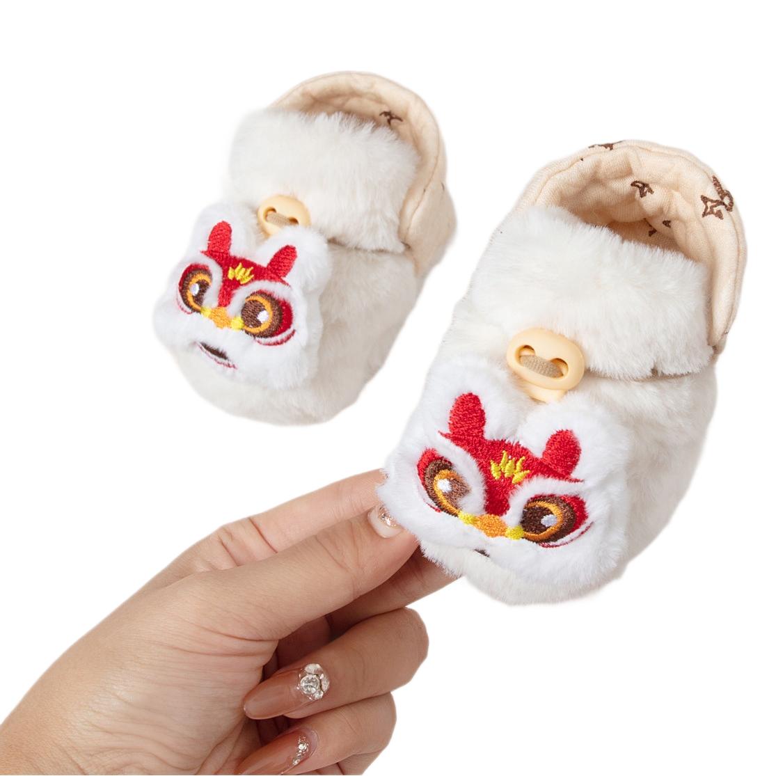 New Baby Mao Shoes Baby Foot Cover Baby Autumn and Winter Shoes Thickened fleece-lined Warm Shoe Cover Step Front Shoes Children's Cotton Shoes
