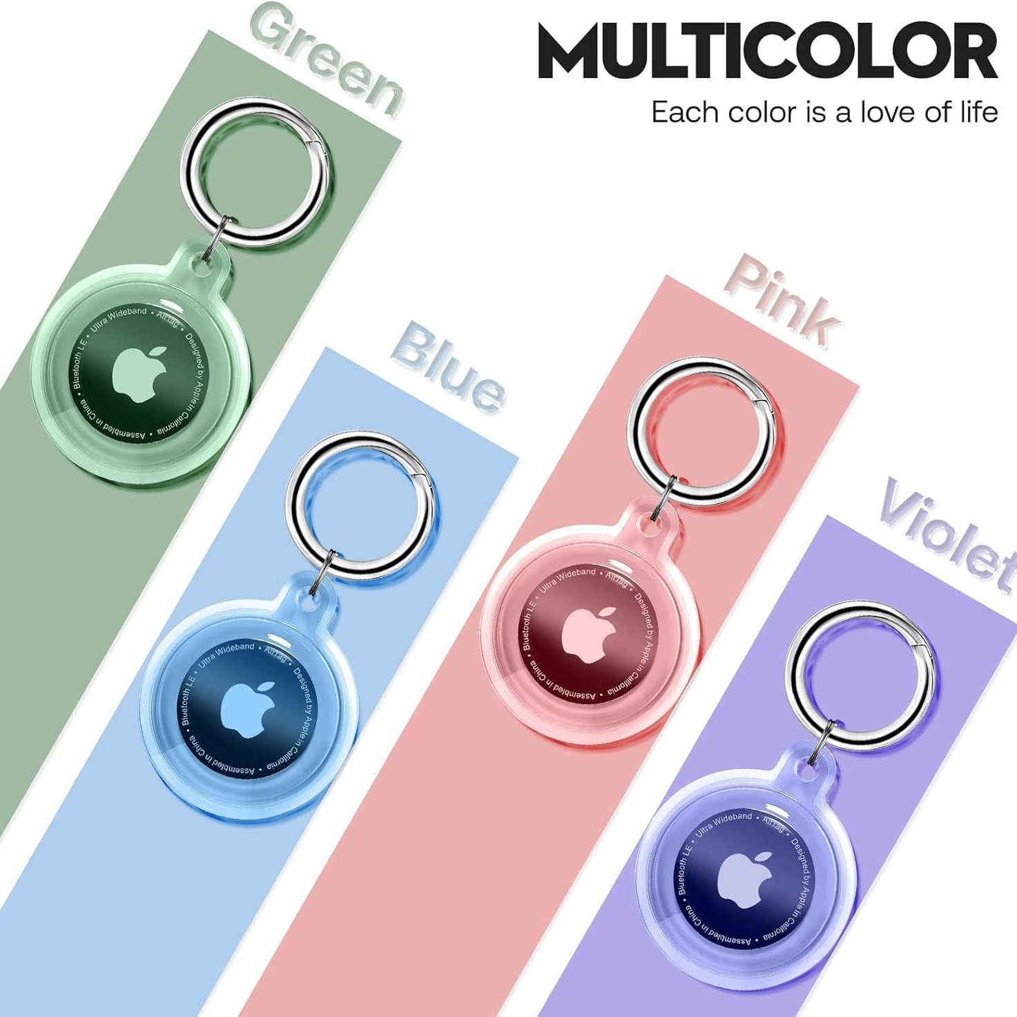 Suitable for Apple Airtag Anti-Lost Device Protective Cover Pure Color Airtag2 Tracker Tpu All-Inclusive Waterproof Protective Cover