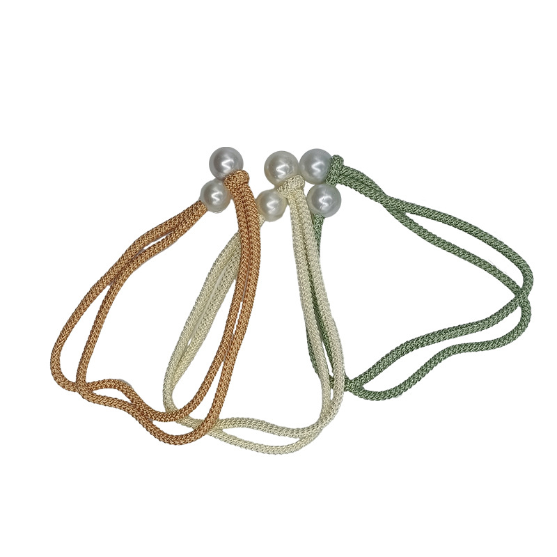 Manufacturers supply simple polyester silk Oriental Pearl Curtain strap curtain accessories Pearl Curtain buckle strap
