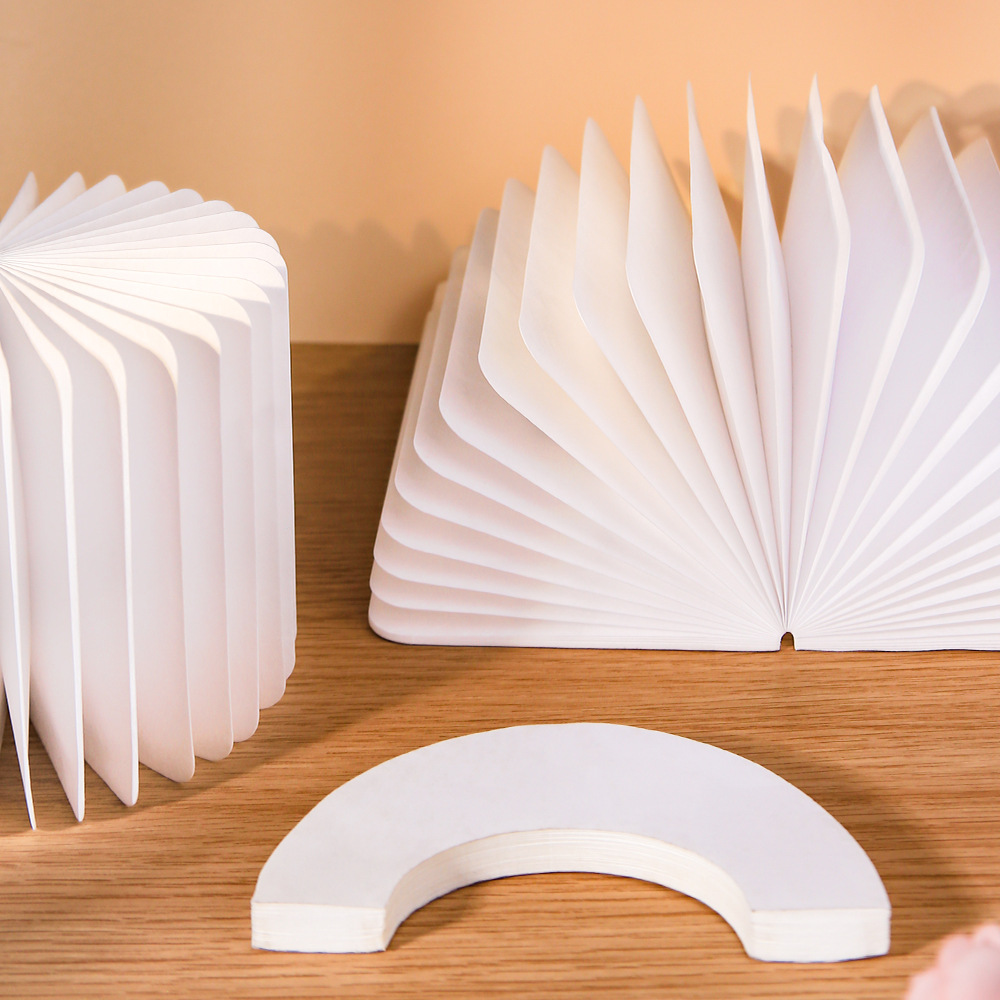 Folding Flip Book Lamp, Paper Book Lamp, Kraft Paper Inner Page Night Light, Gift Item, Silk Page Inner Paper Folding Book Lamp