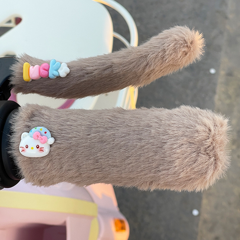 Electric Vehicle Plush Handlebar Gloves for Winter Warmth, Cold Protection, and Anti-Slip for Electric Bikes, Motorcycles, Tricycles, and Bicycles