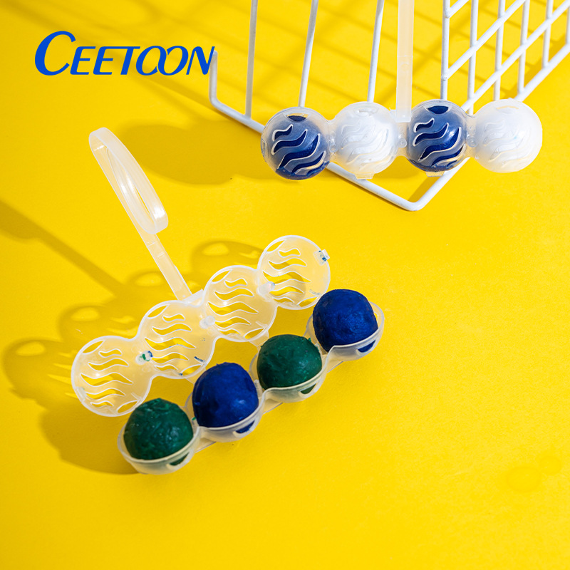 Ceetoon Toilet Cleaner Hanging Toilet Ball Deodorizing Toilet Cleaner Powerful Descaling Urine Stain Blue Bubble