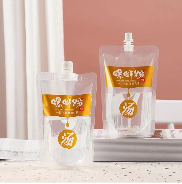 Disposable Take-Out Soup Bag, High Temperature Resistant Commercial Snail Noodle Packaging Bag, Large Diameter Food Nozzle Bag Manufacturer Wholesale