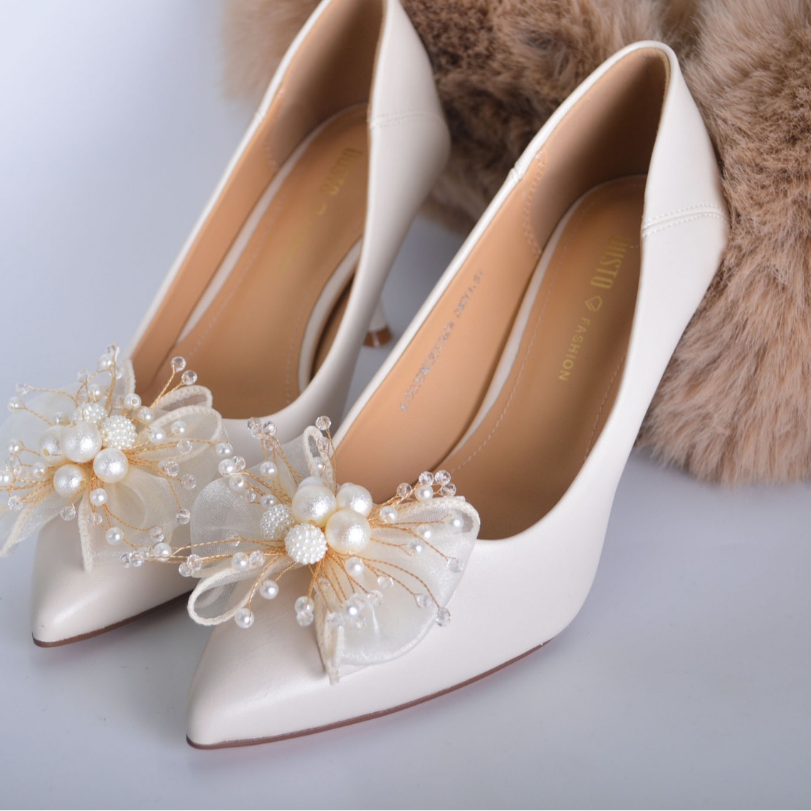 Свадебные туфли женские 2024 новые свадебные туфли с толстыми каблуками для невесты и подружек невесты двойной бантик французские туфли на высоком каблуке