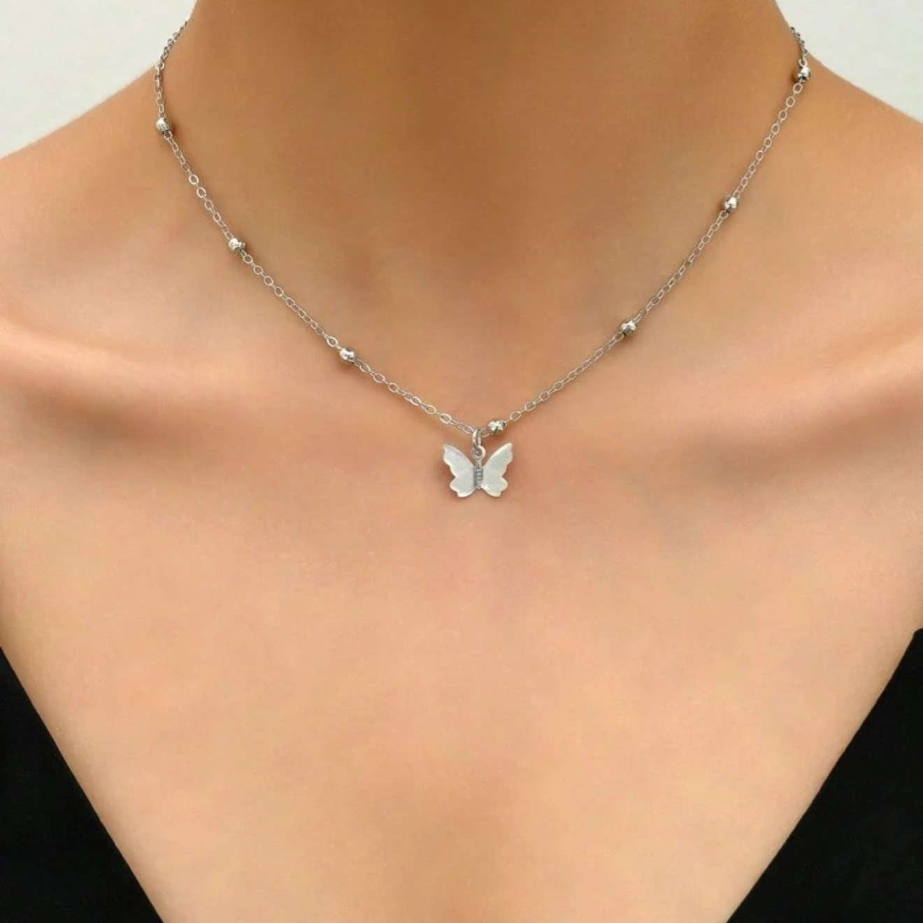 European and American Cross-border Alloy Sexy Back Chain Necklace Fashion Simple Butterfly Pendant Body Chain Women's Long Necklace Jewelry