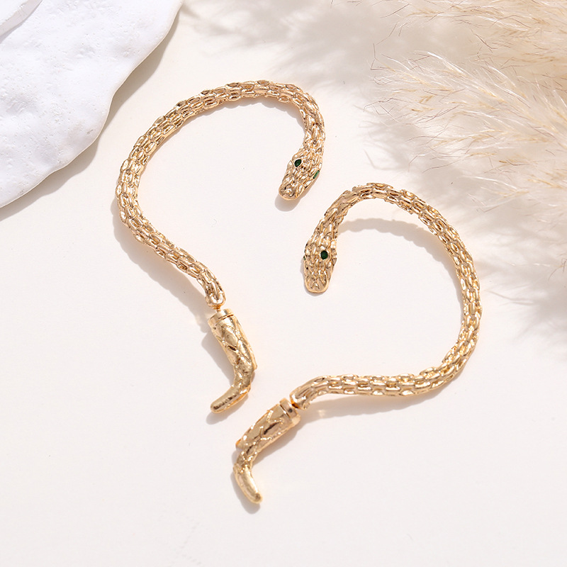 European and American Cross-Border New Exaggerated Punk Stylish Wrapped Snake-Shaped Ear Hooks Retro Creative Simple Ear Studs and Ear Bone Clips