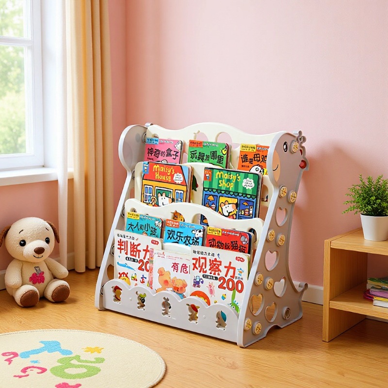 Детская книжная полка для игрушек напольная многоуровневая большая шкаф для хранения