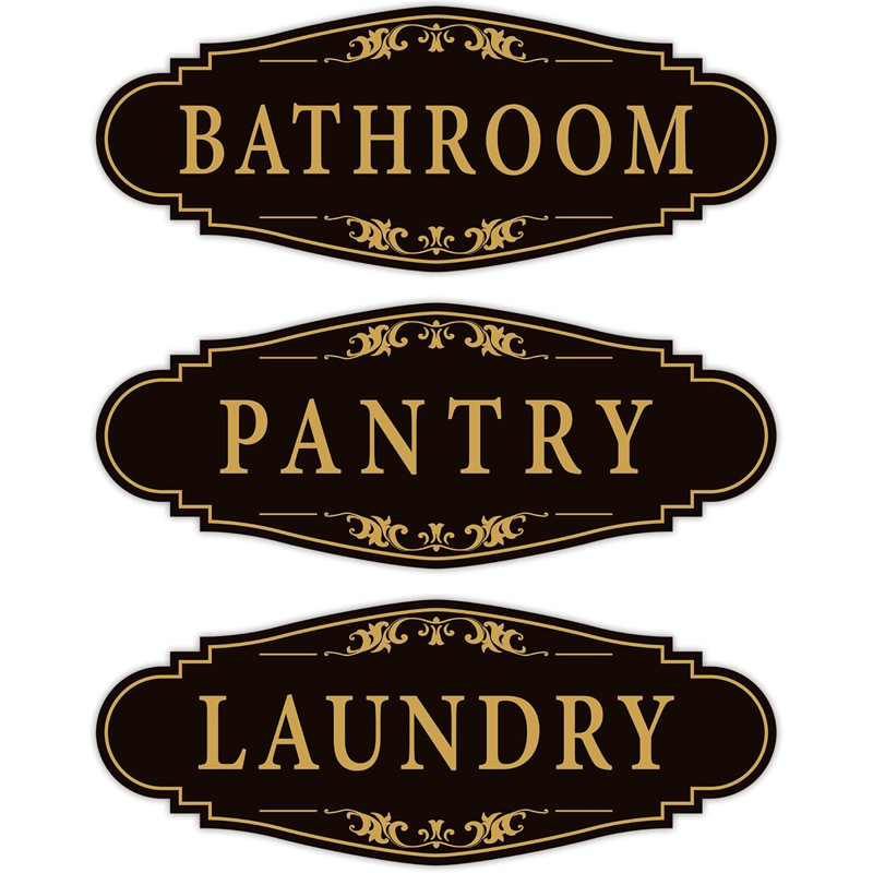 Bathroom Laundry Room Food Storage Room Door Logo Sticker Self Adhesive Weatherproof Vinyl Bathroom Door Decal Decoration
