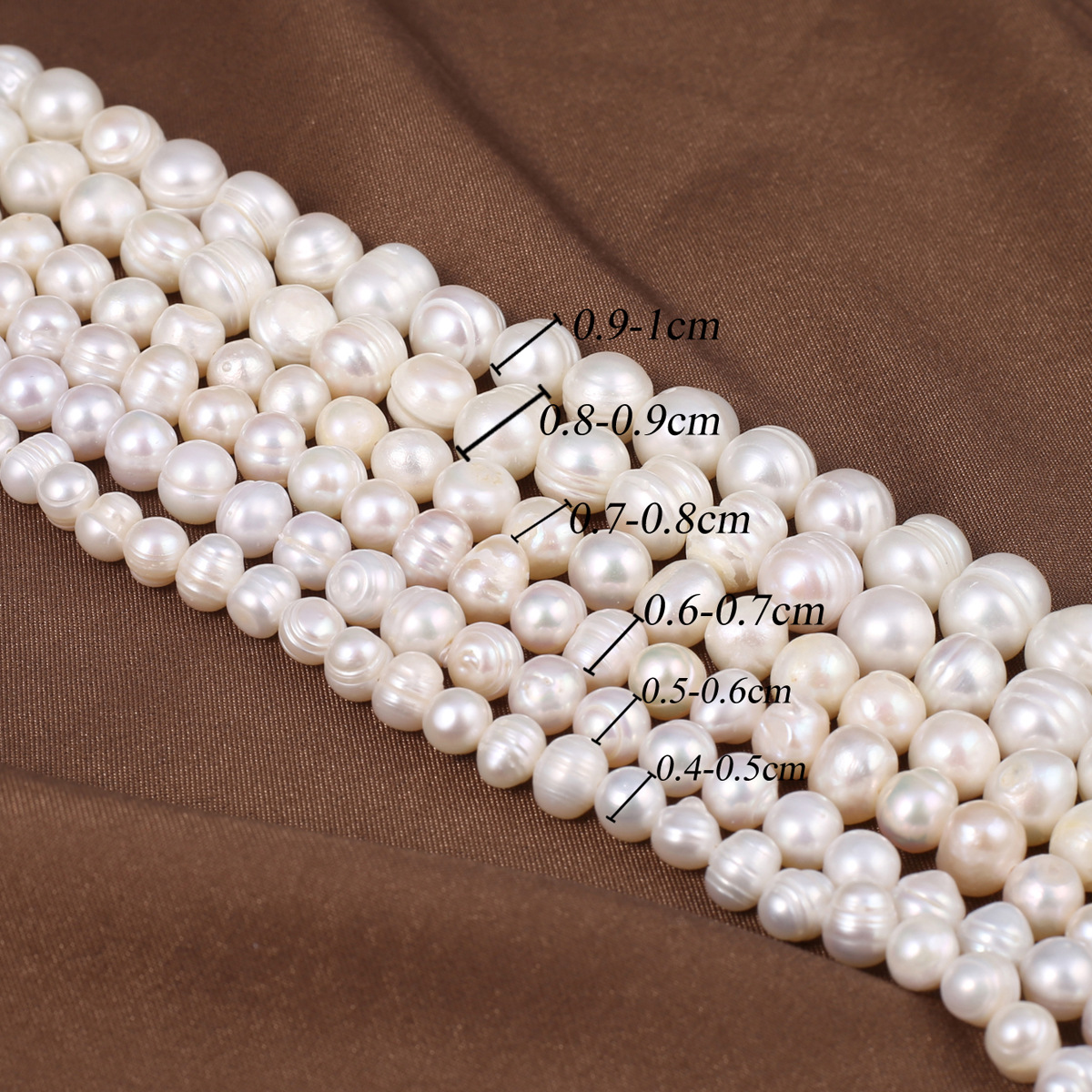 Natural Zhuji Freshwater Pearl Rice Shape Near Round AA Beaded Through Hole Beaded Diy Jewelry Necklace Bracelet Accessories