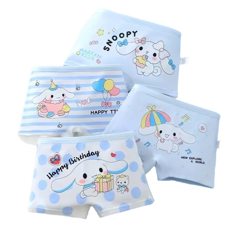 Girls' Underwear Cartoon Underwear Medium and Large Children's Boxer Shorts Little Girls Thin Breathable and Comfortable Southeast Asia Cross-Border