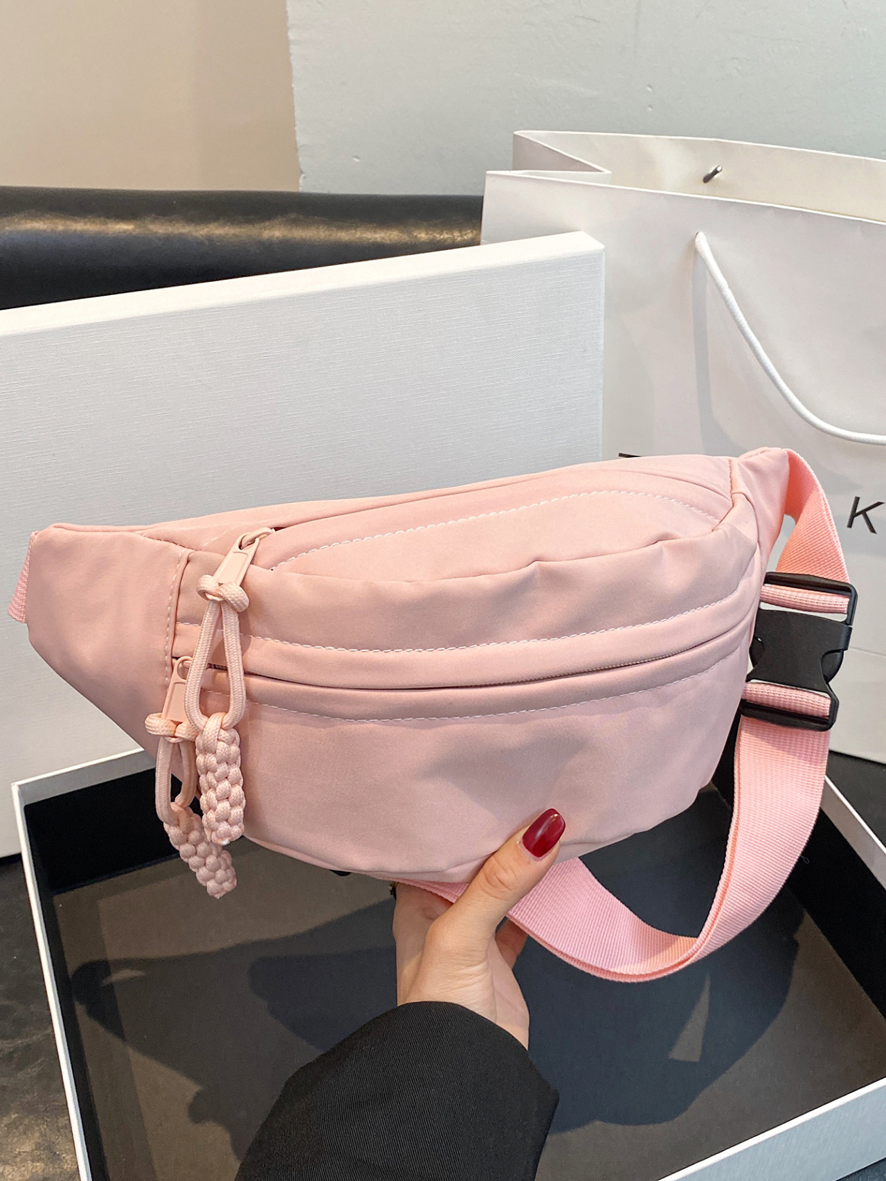 Chest Bag Women's Ins Super Cool Large Capacity Crossbody Bag Casual Japanese Student Shoulder Bag Lightweight Sports Waist Bag