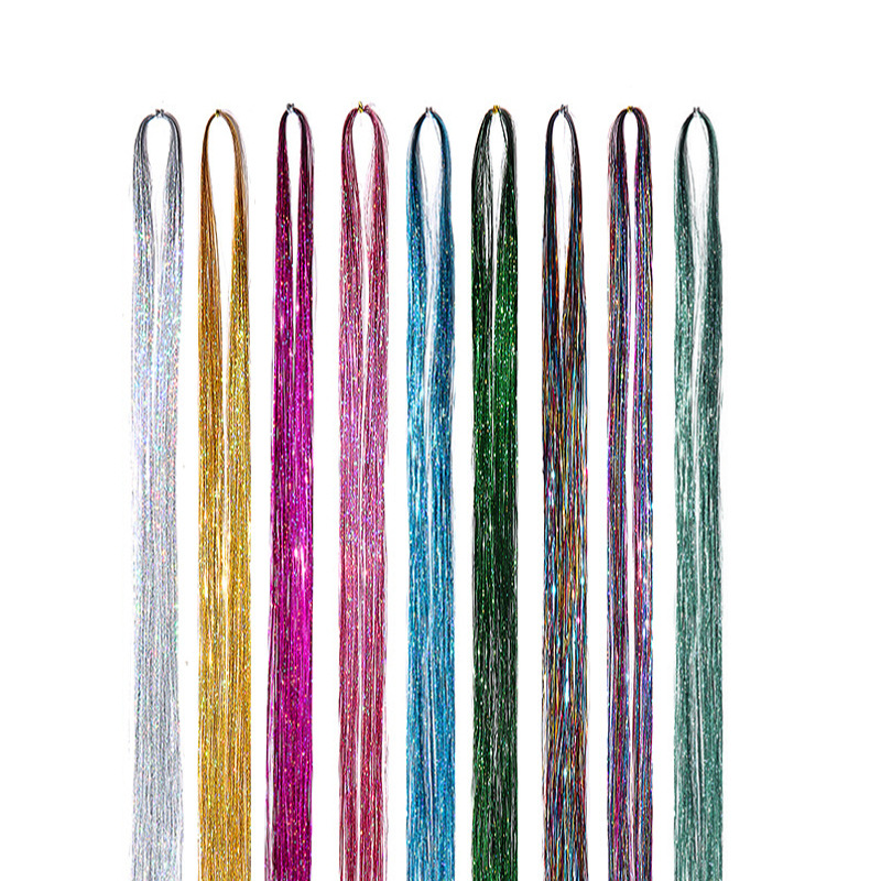 Amazon Tinselhair Laser Gold Shiny Metallic Wire Colorful Seamless Hair Extensions Source Factory